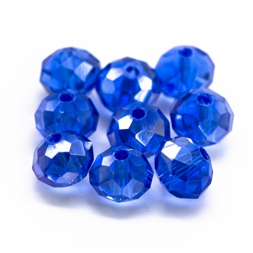 Бусины рондели 8*6мм, голубой прозрачный с АБ